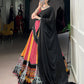 Lorenvalley Fashion Multicolor Pure Rayon Bandhej And Ajrakh With Paper Mirror And Gamthi Work Lace Lehenga Choli with Dupatta | Swadesiicart