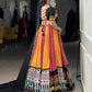 Lorenvalley Fashion Multicolor Pure Rayon Bandhej And Ajrakh With Paper Mirror And Gamthi Work Lace Lehenga Choli with Dupatta | Swadesiicart