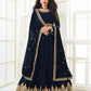 Myra Navy Blue Georgette Embroidered Anarkali Suit | Swadesiicart