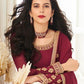 Myra Maroon Georgette Embroidered Anarkali Suit | Swadesiicart