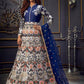 Myra Blue Butterfly Net Embroidered Anarkali Suit | Swadesiicart