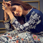 Myra Blue Butterfly Net Embroidered Anarkali Suit | Swadesiicart