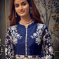 Myra Blue Butterfly Net Embroidered Anarkali Suit | Swadesiicart