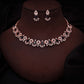 Tehzeeb Creations Black Colour Ad Studded Necklace Jewellery Set With Matching Earrings For Women And Girls - Swadesiicart
