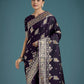 Monjolika Fashion Dark Purple Glamour and Tradition With This Zari Woven Banarasi Satin Silk Saree | Swadesiicart