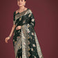 Monjolika Fashion Dark Green Glamour and Tradition With This Zari Woven Banarasi Satin Silk Saree | Swadesiicart