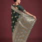 Monjolika Fashion Dark Green Glamour and Tradition With This Zari Woven Banarasi Satin Silk Saree | Swadesiicart