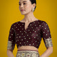 Monjolika Fashion Dark Maroon Glamour and Tradition With This Zari Woven Banarasi Satin Silk Saree | Swadesiicart