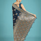 Monjolika Fashion Dark Teal Glamour and Tradition With This Zari Woven Banarasi Satin Silk Saree | Swadesiicart