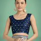 Monjolika Fashion Dark blue Glamour and Tradition With This Zari Woven Banarasi Satin Silk Saree | Swadesiicart
