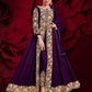 Myra Purple Georgette Embroidered Anarkali Pant Style Suit | Swadesiicart