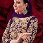 Myra Purple Georgette Embroidered Anarkali Pant Style Suit | Swadesiicart