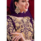 Myra Purple Georgette Embroidered Anarkali Pant Style Suit | Swadesiicart
