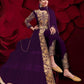 Myra Purple Georgette Embroidered Anarkali Pant Style Suit | Swadesiicart