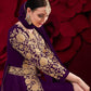 Myra Purple Georgette Embroidered Anarkali Pant Style Suit | Swadesiicart
