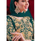 Myra Dark Green Georgette Embroidered Anarkali Pant Style Suit | Swadesiicart