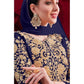Myra Navy Blue Georgette Embroidered Anarkali Pant Style Suit | Swadesiicart