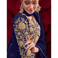 Myra Navy Blue Georgette Embroidered Anarkali Pant Style Suit | Swadesiicart