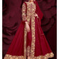Myra Maroon Georgette Embroidered Anarkali Pant Style Suit | Swadesiicart