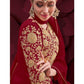 Myra Maroon Georgette Embroidered Anarkali Pant Style Suit | Swadesiicart
