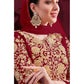 Myra Maroon Georgette Embroidered Anarkali Pant Style Suit | Swadesiicart