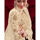 Myra Cream Georgette Embroidered Anarkali Pant Style Suit | Swadesiicart
