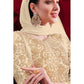 Myra Cream Georgette Embroidered Anarkali Pant Style Suit | Swadesiicart