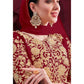 Myra Wine Georgette Embroidered Anarkali Pant Style Suit | Swadesiicart