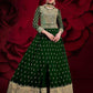 Myra Green Georgette Embroidered Anarkali Pant Style Suit | Swadesiicart