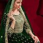 Myra Green Georgette Embroidered Anarkali Pant Style Suit | Swadesiicart