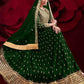 Myra Green Georgette Embroidered Anarkali Pant Style Suit | Swadesiicart