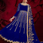 Myra Royal Blue Georgette Embroidered Anarkali Pant Style Suit | Swadesiicart