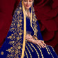 Myra Royal Blue Georgette Embroidered Anarkali Pant Style Suit | Swadesiicart