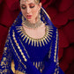 Myra Royal Blue Georgette Embroidered Anarkali Pant Style Suit | Swadesiicart
