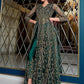 Myra Peacock Blue Net Embroidery Gown | Swadesiicart