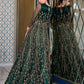 Myra Peacock Blue Net Embroidery Gown | Swadesiicart