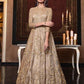 Myra Beige Net Embroidery Beautiful Gown | Swadesiicart