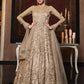 Myra Beige Net Embroidery Beautiful Gown | Swadesiicart