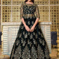 Myra Black Net Embroidery Gown | Swadesiicart