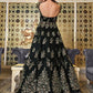 Myra Black Net Embroidery Gown | Swadesiicart