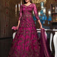 Myra Hot Pink Net Embroidery Gown | Swadesiicart