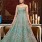 Myra Mint Blue Net Embroidery Gown | Swadesiicart