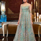 Myra Mint Blue Net Embroidery Gown | Swadesiicart