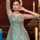 Myra Mint Blue Net Embroidery Gown | Swadesiicart