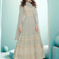 Myra Dusty Grey Georgette Embroidered Anarkali Suit | Swadesiicart