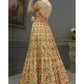 Myra Green Soft Net Embroidered Handwork Gown Style Suit | Swadesiicart
