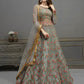 Myra Grey Soft Net Embroidered Handwork Gown Style Suit | Swadesiicart