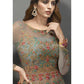 Myra Grey Soft Net Embroidered Handwork Gown Style Suit | Swadesiicart