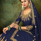 Myra Navy Blue Georgette Embroidered Gown | Swadesiicart