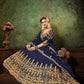 Myra Navy Blue Georgette Embroidered Gown | Swadesiicart